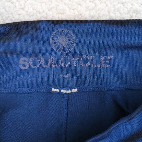 SoulCycle Skull Blue Black Tie Dye Cropped Leggings‎ Women's Size Small Capri - Picture 7 of 7